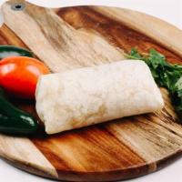 The Dinky · Our idea of burrito that’s not too big and not too little. Filled with refried beans. rice, ...
