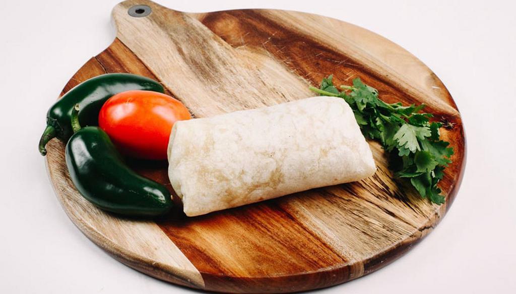 The Dinky · Our idea of burrito that’s not too big and not too little. Filled with refried beans. rice, cheese, sour cream and your choice of protein