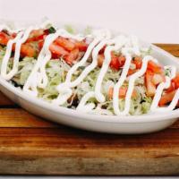Bowl · Baja rice and corn, black beans, shredded cheese, lettuce, pico de gallo and sour cream with...