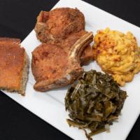 Pork Chop Dinner · Comes with your choice of two sides and a cornbread