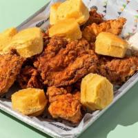 8 Pc. Chicken, Honey Butter, 8 Corn Muffins · Antibiotic-free, cage-free, and humanely-raised chicken. Includes a mix of boneless breasts ...
