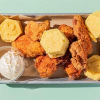4 Pc. Chicken, Honey Butter, 4 Corn Muffins · Antibiotic-free, cage-free, and humanely-raised chicken. Includes a mix of boneless breasts ...