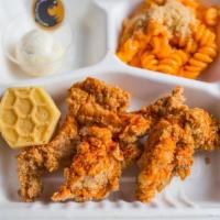 Mini Meal · Fried Chicken Strips, Corn Muffin, Honey Butter and your choice of side