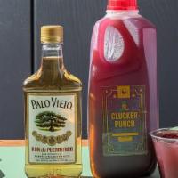 Kit - Clucker Punch · 64oz Seasonal fruit punch mix with Pineapple, Orange, and 375mL Palo Viejo rum
Serves 6-8