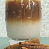 Horchata Latte · Espresso, Splash of Almond Milk and Vanilla, House made Horchata(Rice, Water, Cinnamon)