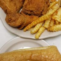 Family Style Chicken Dinner · fried or grilled chicken, comes with garlic bread, fries, and cole slaw