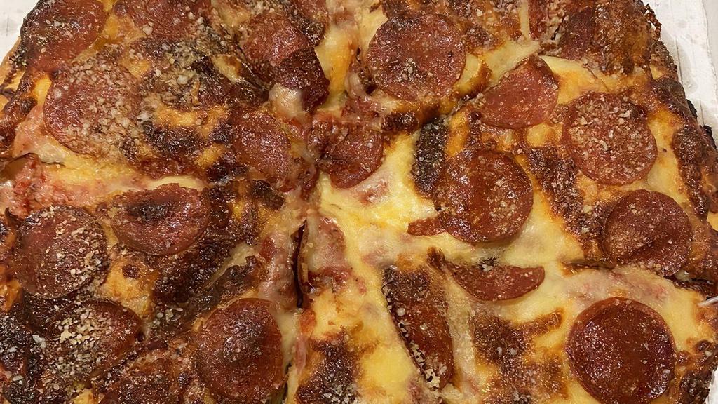 Hawaiian Pizza · Ham, bacon, pineapple, red onion and mozzarella cheese.