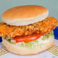 Spicy Chicken Sandwich · Spicy version of our Fried Chicken Sandwich served with lettuce, tomato and mayo