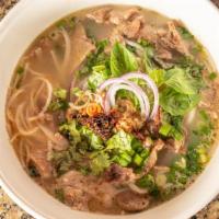 Lao Pho · Rich beef broth , rice noodles , beef meatball, brisket , thinly slices steak , green onions...