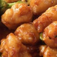 General Tso Chicken- Mild Spicy · Deep-fried breaded chicken stir-fried with broccoli, baby corn, carrots, water chestnut and ...