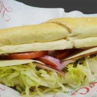 Lacoco'S Italian Sub · Imported salami, imported ham, provolone cheese, lettuce, tomato, onion, mayonnaise, and dre...