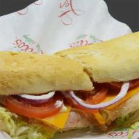Lacoco'S Turkey And Cheese · Butterball oven roasted turkey breast, cheese, lettuce, tomato, onion, mayonnaise, and dress...