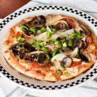 The Supreme · Sausage, pepperoni, mushrooms, green peppers & onions.