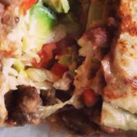 Burrito Dinner · Favorite. Beans, cheese, lettuce, tomato, avocado and sour cream.