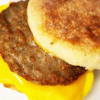 Sausage, Egg & Cheese Breakfast Sandwich · Sausage, scrambled egg, & American Cheese