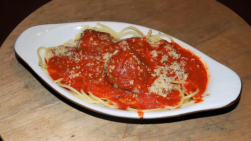 Spaghetti And Meatballs · Served with our Housemade Meatballs and your choice of Meat or Marinara Sauce.