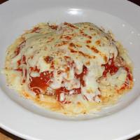 Meat Lasagna · Made with Ricotta Cheese, Ground Beef, blended with our Housemade Marinara Sauce and topped ...