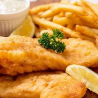 Fish & Chips · 3 pieces of beer battered Icelandic cod or slightly spicy red-fish, deep fried to perfection...