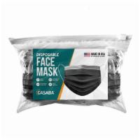 Adult Black Disposable 3 Ply Face Mask · 100 ct