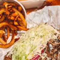Combo #3 · Gyro with fresh cut fries.