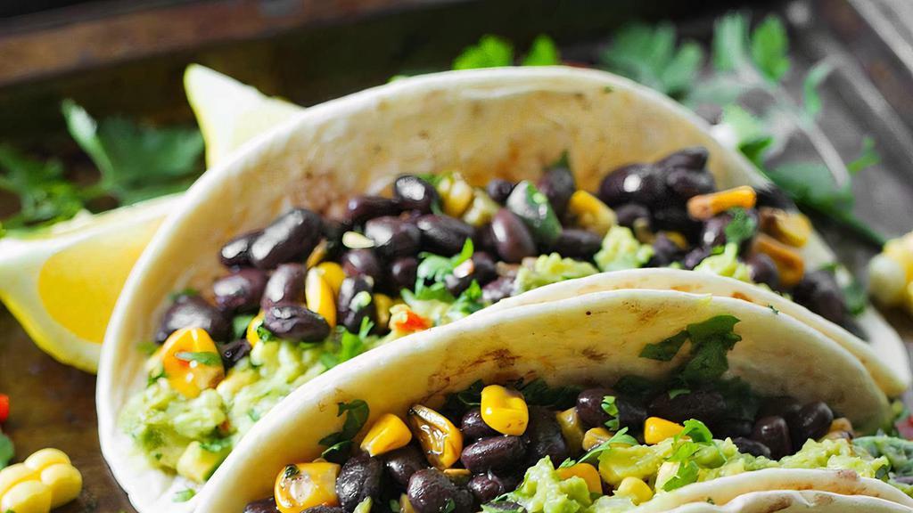 Black Bean & Corn Pico Taco'S (4) · Black beans, corn, pico served with your meat of choice & Lime Crema.   Served with Cheesy Tex-Mex Sticky Rice & Pico Black Beans sides.