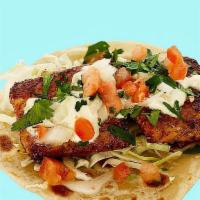 Tacos De Pescado · Grilled Mahi Mahi. Serrano Crema, White Cabbage, Pico De Gallo.