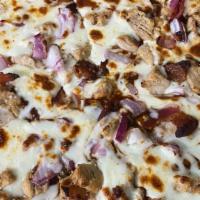 South Western Bbq · BBQ sauce, chicken breast, red onions, bacon and mozzarella cheese.