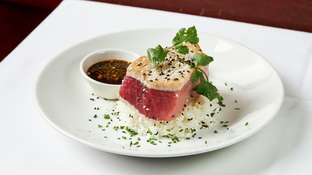 Sashimi Yellowfin Tuna · #1 grade ahi tuna, traditional accoutrements
