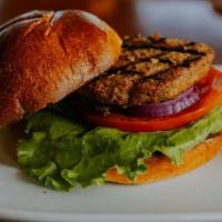 Veggie Burger · Beyond Burger, lettuce, tomato, red onion, brioche bun