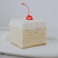 Vanilla Sponge Cake · sweetened condensed milk, whole milk, heavy cream, sponge cake, white chocolate mousse.