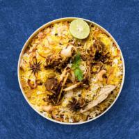 Goat Bayside Biryani · Classic aromatic goat dish with cubes of tender goat, fragrant with saffron garnished with r...