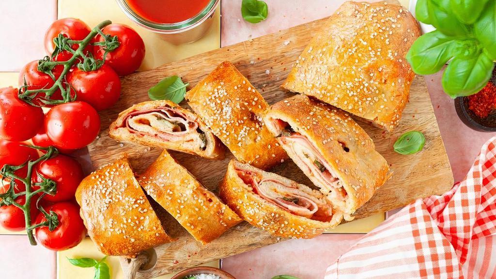 Small Stromboli · Authentic 90-year-old recipe with fresh ingredients. All Stromboli's come with marinara dipping sauce!
