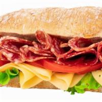 Italian Sub · Ham, salami, pepperoni, provolone cheese. Topped with lettuce, tomatoes, banana pepper rings...