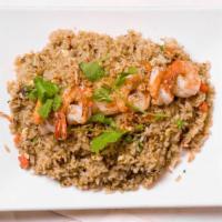 Pho House' Fried Rice · Garlic butter rice stir-fry with pea & carrot with meat of your choice.