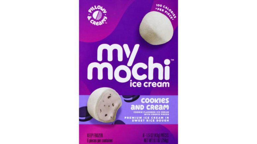 My Mochi Cookies & Cream Mochi Ice Cream (6 Count) · Cookies & Cream My/Mochi Ice Cream is the perfect combination of rich, premium ice cream and crisp, chocolatey cookies wrapped in mushy, mochi dough.
