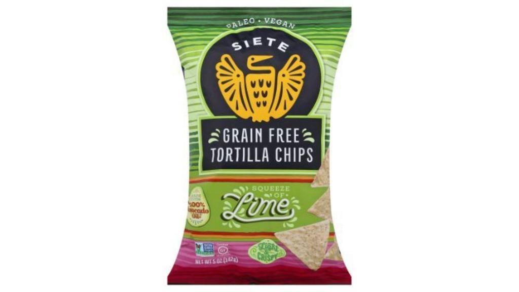 Siete Lime Tortilla Chips (5 Oz) · The Siete Lime Grain Free Tortilla Chips are amazingly Light, Crispy, and are also Grain Free, Paleo, Vegan, Gluten Free.
