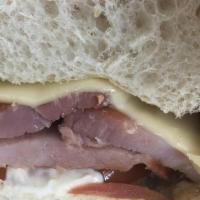Slim Jim Sandwich · Ham, lettuce, tomato, swiss, and mayo on a hoagie bun.