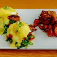 Smoked Salmon · Sautéed spinach, poached egg, English muffin, and hollandaise.