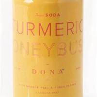Dona Spiced Soda : Turmeric Honeybush · Notes of earthy turmeric, floral honeybush, tangy orange & a hint of black pepper.  Each sip...