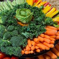 Veggie Platter · Serves 10-12 people
choose five vegetables and choice of dressing.