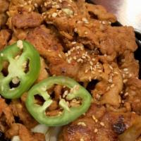 매운 돼지갈비 + 녹두 빈대떡 / Spicy Pork Ribs With Mung Bean Pancakes · 