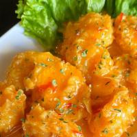 Bang Bang Shrimp · 8 lightly breaded gulf shrimp fried and tossed in Augie's Bang Thai sauce.