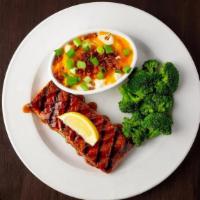 Salmon · Mild Atlantic, Omega-3 salmon flame-grilled. Try it glazed with our Bourbon Barbecue sauce o...