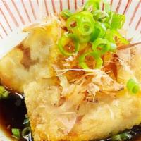 Agedashi Tofu · Fried tofu serve tempura sauce.