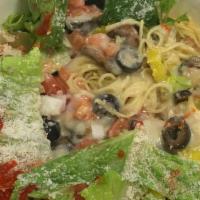 Pasta Bowl · 12 and under. Customized small pasta with any grilled item and small soft drink.