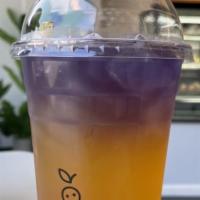 Butterfly Pea Flower Passion Fruit Tea · Freshly brewed green tea espresso flavored with passion fruit puree. Butterfly pea flower te...