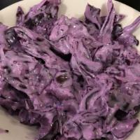 Purple Cabbage Salad · Purple cabbage, mayo.