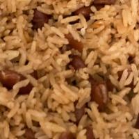 Rice And Beans · Jasmine rice cooked with sautéed red kidney beans in vegetable oil with haitian epis (season...