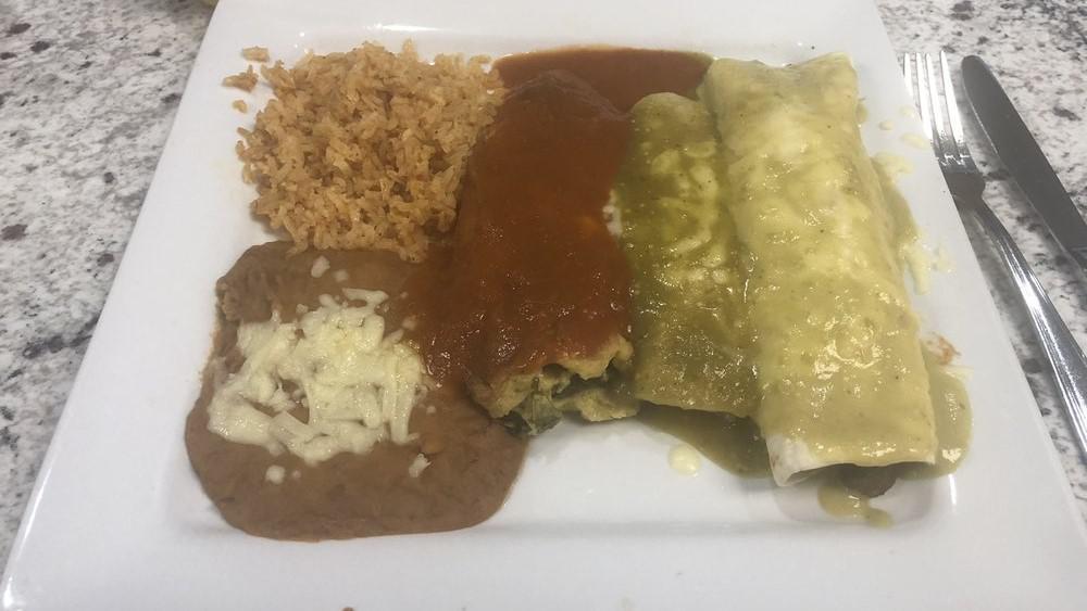 Lunch Chile Relleno · One cheese chile relleno served with rice, beans and tortillas - Add Chicken + 1.49