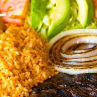 Lunch Casa Maya Bowl · A deep fried bowl filled with a bed of rice, black beans, homemade chipotle sauce, cheese di...